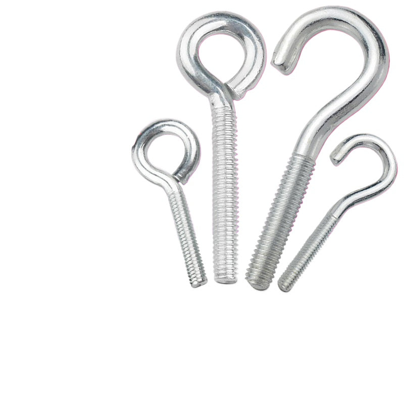 M3-M8  304 Stainless Steel Question Mark Hook & Sheep's Eye Screw - Galvanized Open/Closed Cup Hook Bolt for Hanging & Decoration