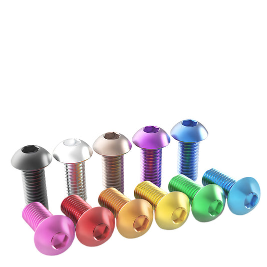 7075 Aerospace Aluminum Button Head Hex Socket Screws | Anodized Colored | Frame Upgrade Fasteners M2-M6