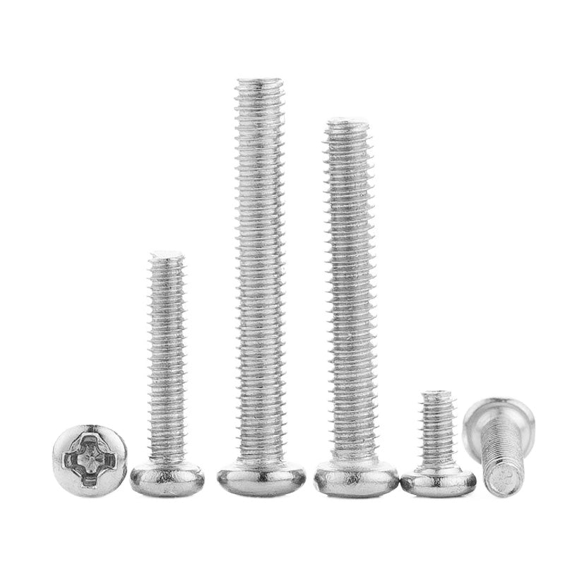 M1M2M2.5 304 Stainless Steel Cross Round Pan Head Machine Screw for Precision Electronic Devices