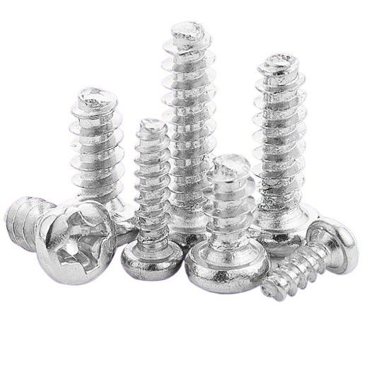 M1.2/M3/M4/M5 201 Stainless Steel Cross Round Head Flat Tail Self-Tapping Screw Pan Head Flat Tail Screw  for Electronic & Woodworking