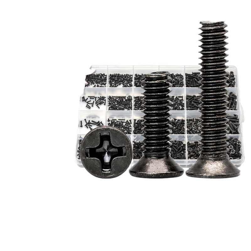 720/450/650Pcs Black Phillips Countersunk Head Laptop Screws Kit Boxed Small Electronic Screws