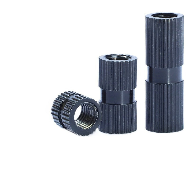 M3/M10  Black single pass knurled copper nut insert single hole injection nut hot melt copper nut bulk  for Industrial & DIY Hardware