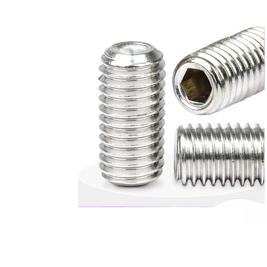 M6/M8/M10/M12 304 Stainless Steel Concave End Hexagon Set Screws headless stop payment top thread  machine rice screw for Machinery & Equipment