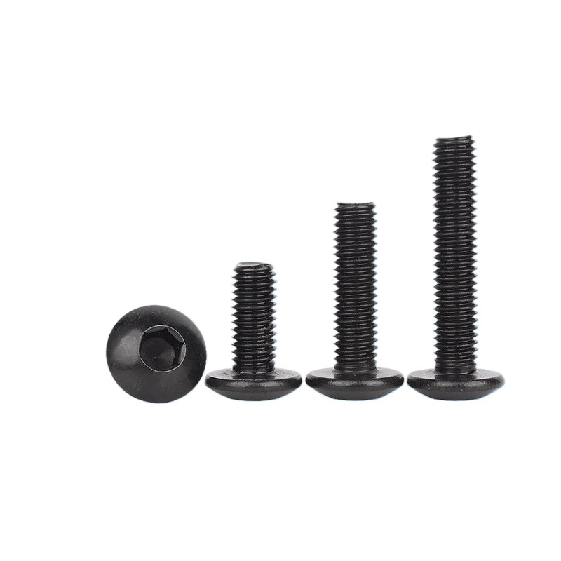 M3-M8 Black 304 Stainless Steel Screw Large Flat/Mushroom/Round Head Hex Socket Bolt