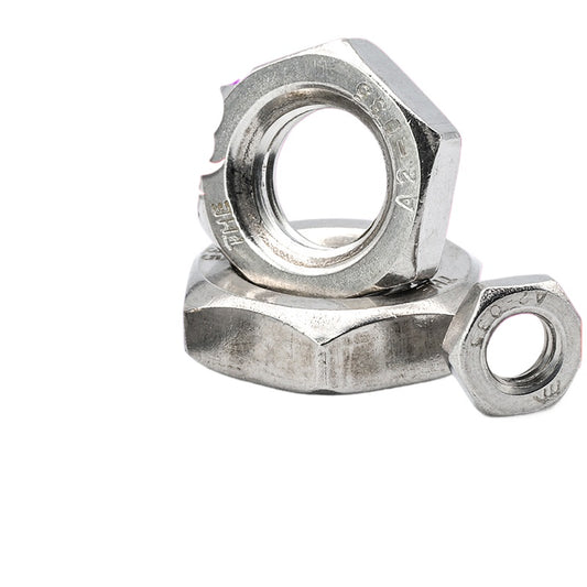 M4/M5/M6/M8/M10 304 Stainless Steel Hex Thin Nuts – Low Profile Flat Hex Nuts for Furniture and Machinery