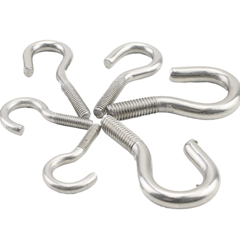 M3-M8  304 Stainless Steel Question Mark Hook & Sheep's Eye Screw - Galvanized Open/Closed Cup Hook Bolt for Hanging & Decoration