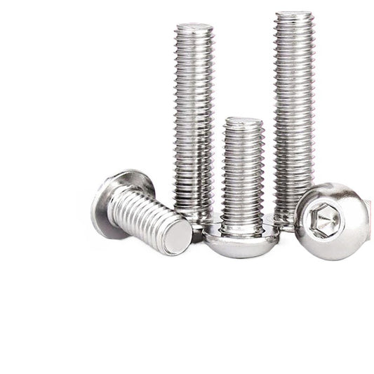 M2 M2.5 M3 M4 M5 M6 304 Stainless Steel Round/Pan/Half Round Head Hexagonal Screws Full Tooth Bolts  for Industrial & DIY Hardware Assembly