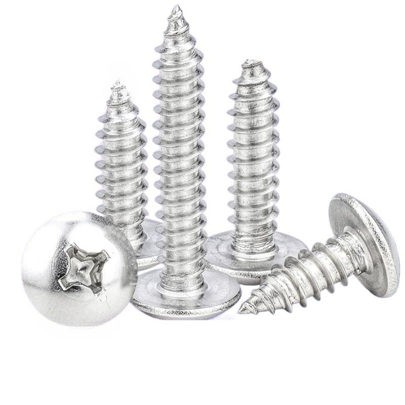 M2/M3/M4 Grade 4.8 Galvanized Cross Groove Large Flat Head Self-Tapping Screw Mushroom Head Self-Tapping Screw Umbrella Head Screw for Woodworking & Assembly