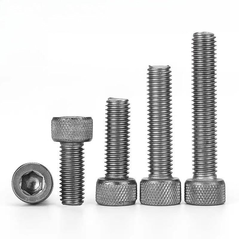 DIN912 Screw TA1 Pure Titanium M3-M8 Hex Socket Cylindrical Cup Head Knurled Lengthened Machine Screw