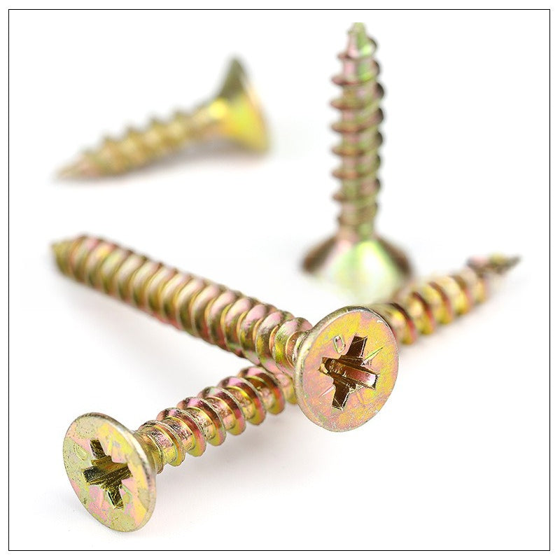 M3 M3.5 M4 M5 Galvanized Countersunk Head Self-Tapping Fiberboard Nails Woodworking Wood Board Wall Board Screws for Furniture Making Carpentry Renovation Wall Panel Installation