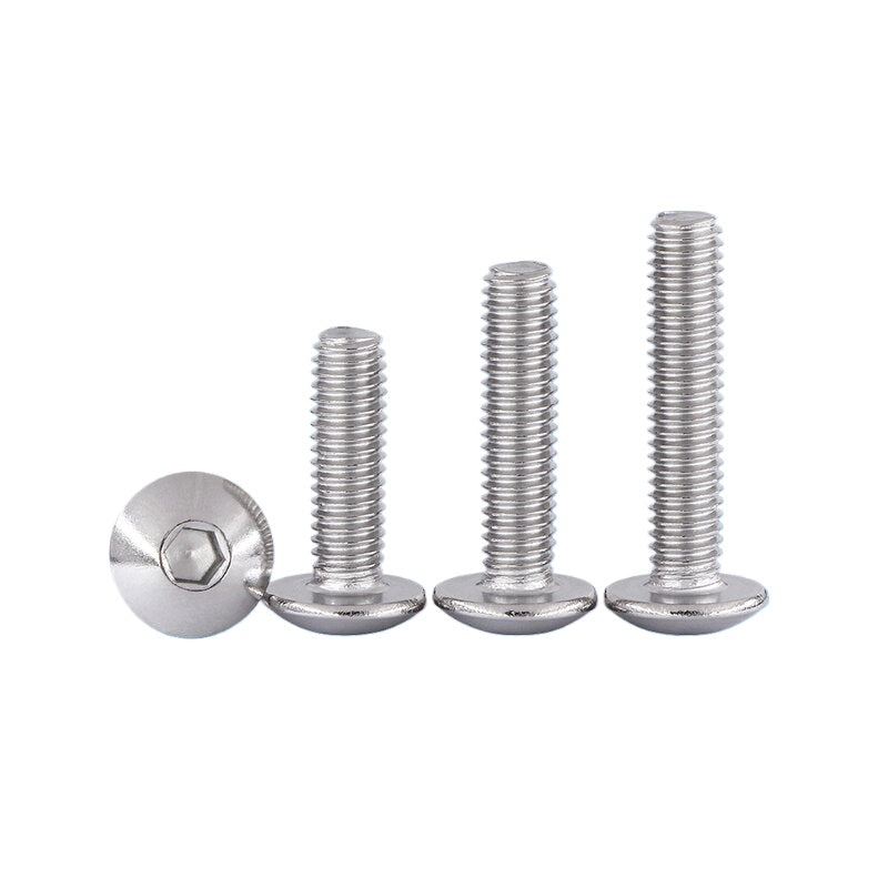M2-M10 304 Stainless Steel  Screw  Large Flat Mushroom Head Internal Hex Umbrella Bolt