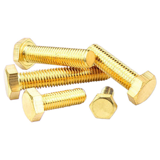 M4/M6/M8/M10 H62 External Hexagon Copper Screw Bolt Trimmed Hexagon Copper Machine Tooth Screw Machine Screw for Industrial & Hardware Use