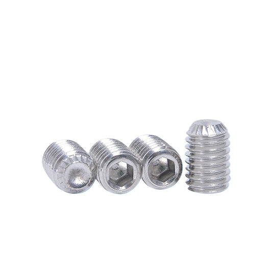 916K Headless Set Screw 304/316L Stainless Steel Hex Socket Knurled Concave End Threaded