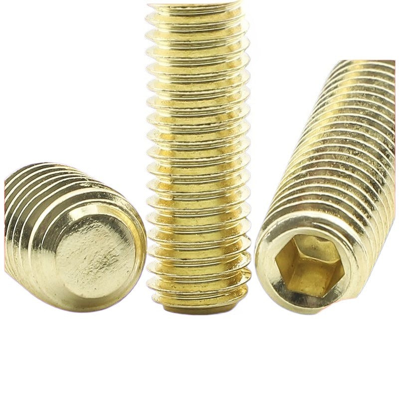 M2/M3/M4/M5/M6/M8 304 stainless steel gold plated flat end machine rice screw stop pay set screw for Industrial Fastening