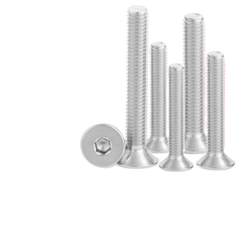 M2 M2.5 M3 M4 304 Stainless Steel Countersunk Head Hexagon Screws - Flat Cup Hex Bolts for Machinery and Furniture Installation