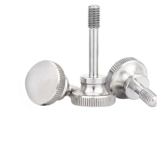 M3/M4 High Head Loose Screw 304 Stainless Steel Hand Screw Step Bolt Large Flat Head Knurled Half Tooth Screw Thread for Machinery & Equipment