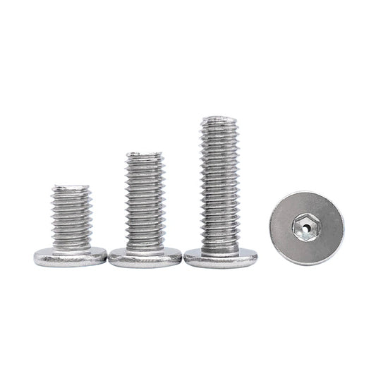 M3-M8 304 Stainless Steel C-Head Thin Head Screw Hollow Exhaust Vacuum Hex Punch Through Hole Threaded Screw