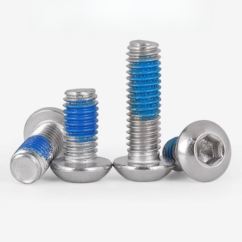 180° Threadlocking Adhesive Coated 304 SS ISO7380 Button Head Hex Socket Mushroom Head Machine Screws