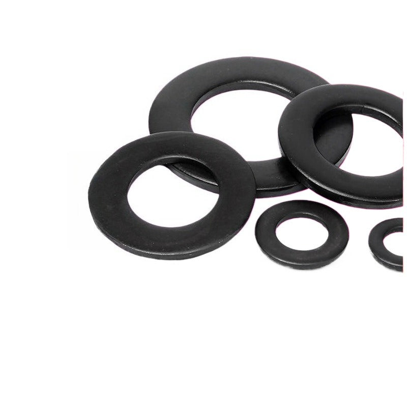 M4/M5/M6/M8/M10 Black Zinc Plated 304 Stainless Steel Flat Washers Round Metal Gaskets for Industrial & Furniture