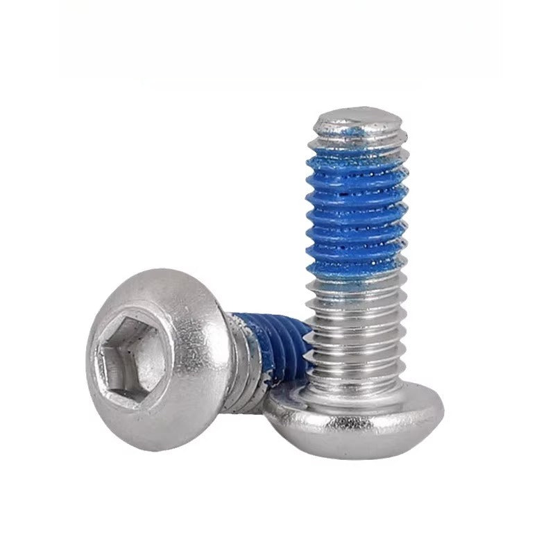180° Threadlocking Adhesive Coated 304 SS ISO7380 Button Head Hex Socket Mushroom Head Machine Screws