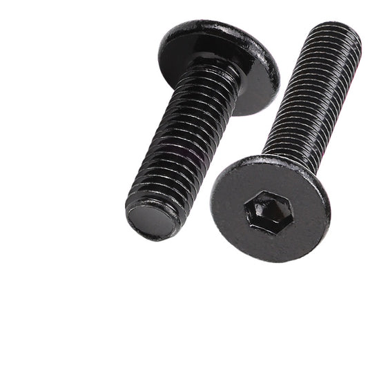 M2M5M6 Carbon Steel Black Zinc Plated Thin Flat Head Hexagon Screws Large Flat Head Hexagon Screws Flat Head Bolts  for Construction & Home Renovation