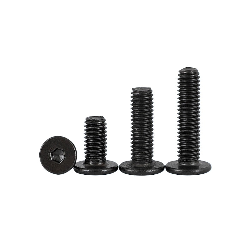 M1.6-M12 Black 304 Stainless Steel Screw Hex Socket Low Head Ultra-Thin Large Flat C Head Bolt