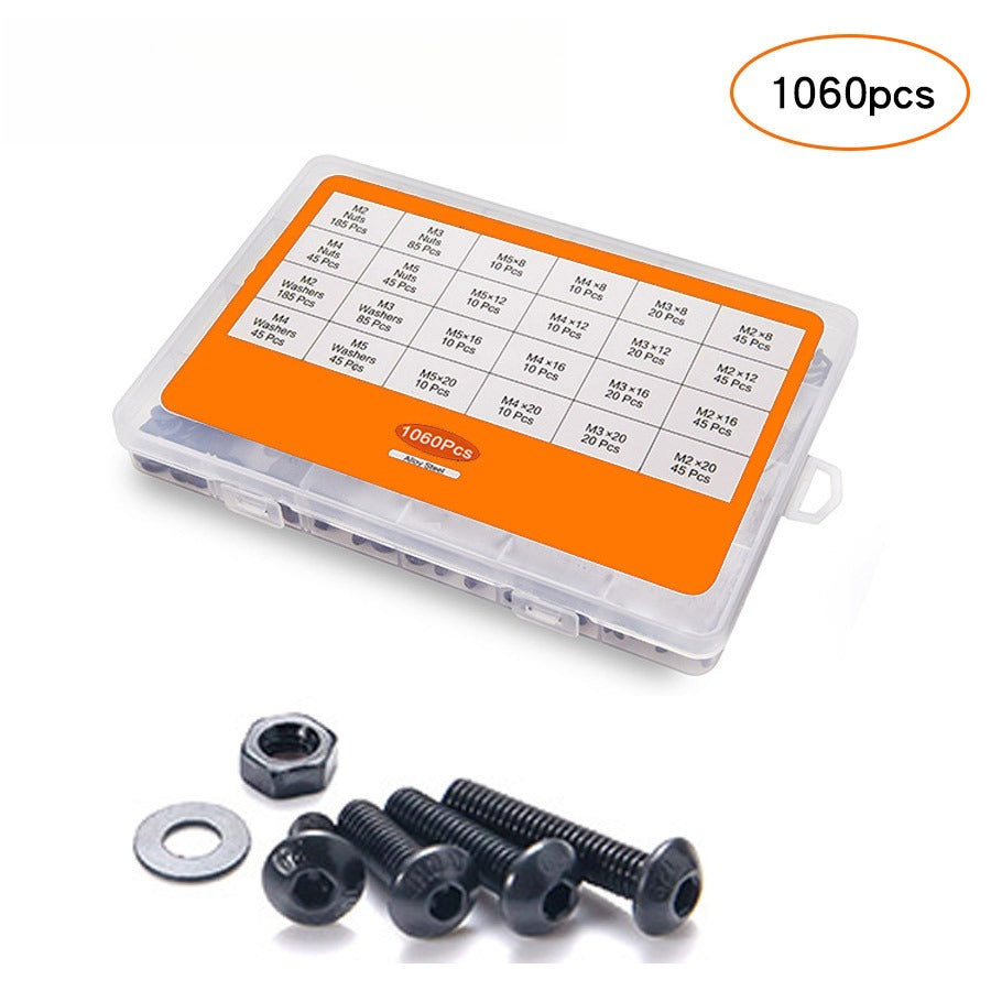 Grade 10.9 Black Set Half Round Head Hexagon Screws Nut Combination Screws Boxed Pan Head Hexagon Bolts for Industrial Machinery