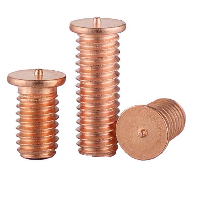 M3/M4/M5/M6/M8 Copper Plated Headless Welding Nails Welding Screws Spot Welded Screw Bolts round flat head weld nail for Metal Fabrication & Automotive