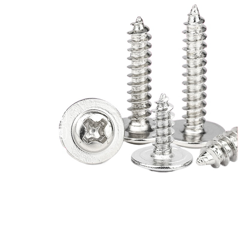M1.7 M2 M3 Nickel-Plated Cross Round/Pan Head Self-Tapping Screws with Pad/Meson for DIY Electronics & Household Hardware Installation