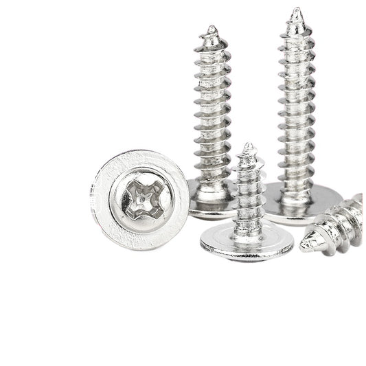 M1.7 M2 M3 Nickel-Plated Cross Round/Pan Head Self-Tapping Screws with Pad/Meson for DIY Electronics & Household Hardware Installation