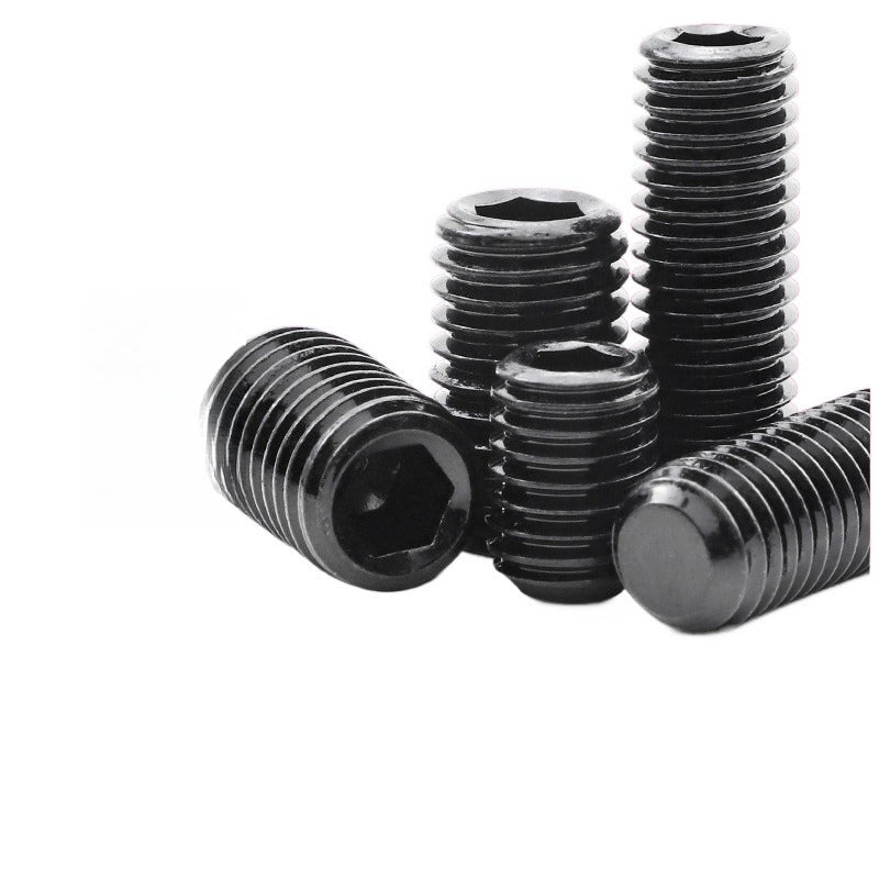 Grade 12.9 High Strength Hexagon Flat End Set Screws Black Headless Allen Socket Set Screws for Machinery and Equipment Fixing