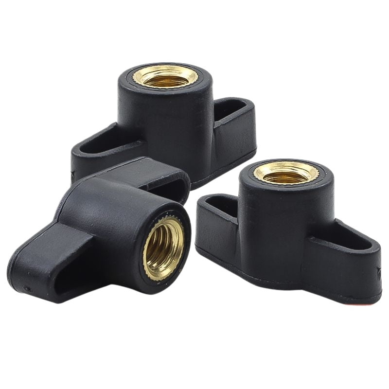 M5/M6/M8  4.8 grade black Z-shaped blind hole nut spot wholesale plastic hand screw rubber head nut for Industrial Equipment & Household Installation