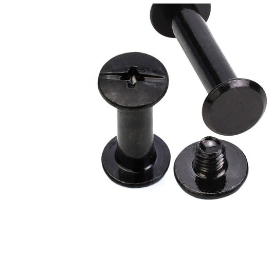 4mm/5mm Black Female Screw Rivet Carbon Steel Pair Lock Female Nail I-Loose Leaf Album Ledger Screw for Photo Albums & Book Binding