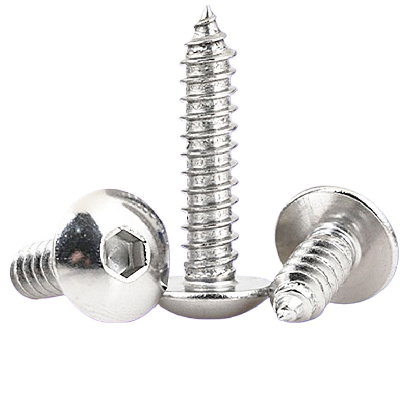 M4/M5/M6 304 stainless steel large flat head hexagon self-tapping screw mushroom head self-tapping nail umbrella head self-tapping thread for Furniture & Woodworking