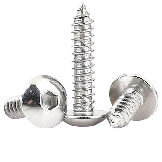 M4/M5/M6 304 stainless steel large flat head hexagon self-tapping screw mushroom head self-tapping nail umbrella head self-tapping thread for Furniture & Woodworking