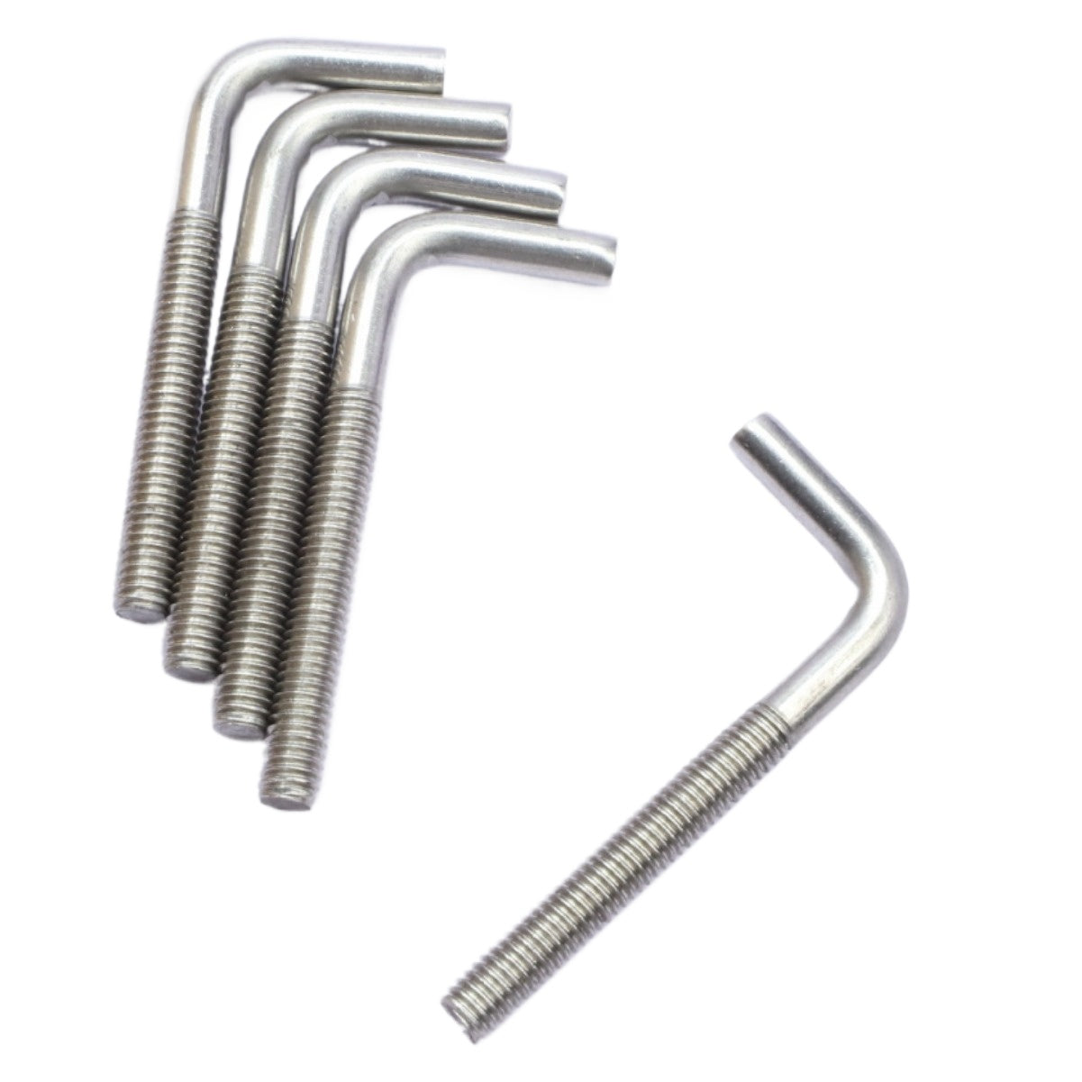 M4/M5 304 Stainless Steel 7-shaped Screw L-shaped Screw Hook Right Angle Hook Anchor Bolt Bent Hook for Wall Mounting & Hanging