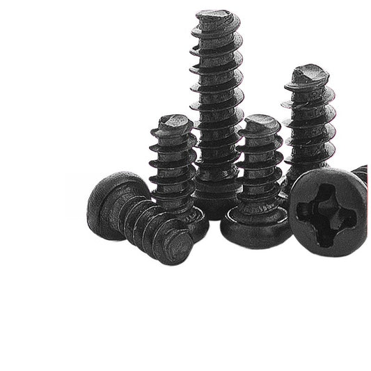 M1 M1.4 M2 M3 M4 M5 Black Pan Head Phillips Flat Tail Self-Tapping Screws Small Round Head Screws for Electronics and Precision Repair