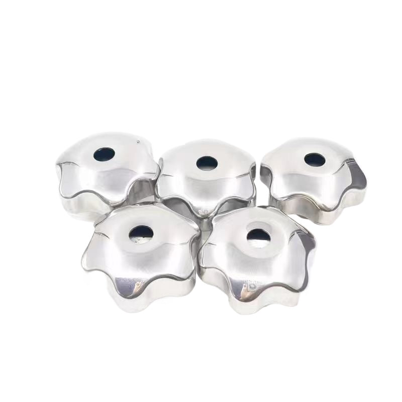M8/M10/M12/M14 304 stainless steel hexagonal plum handle nut through hole hand screw nut star handle knob  for Mechanical Fixture & Equipment Repair