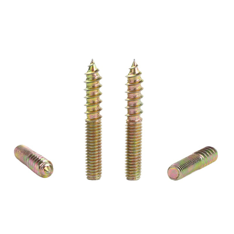 M4/M5 Color galvanized double-head screw tip tail self-tapping screw thread at one end and fixed self-tapping screw for Furniture & Decoration