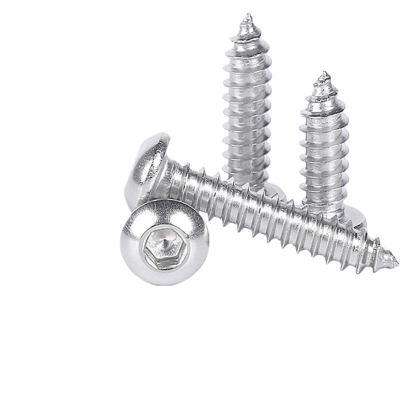 M3/M5 8.8 Grade High Strength Nickel Plated Hexagon Round Head Self-Tapping Screws Carbon Steel Pan Head Hexagon Self-Tapping Screws for Industrial & Furniture Fastening