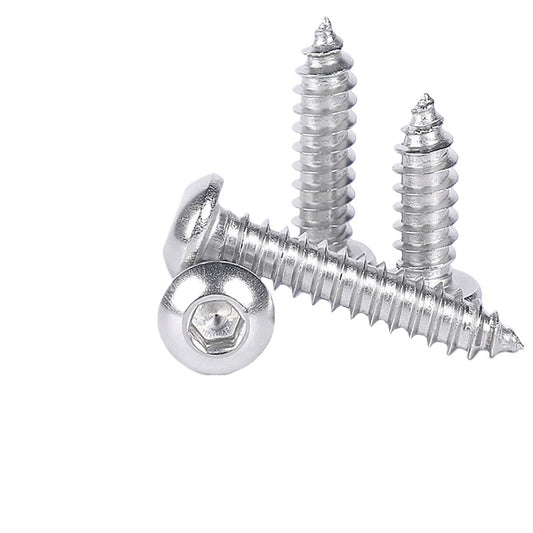M3/M5 8.8 Grade High Strength Nickel Plated Hexagon Round Head Self-Tapping Screws Carbon Steel Pan Head Hexagon Self-Tapping Screws for Industrial & Furniture Fastening