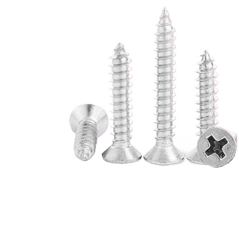 M2M3M4M6M8 201 stainless steel flat head self-tapping screw cross countersunk head self-tapping screw tip tail self-tapping nail for Wood & Furniture