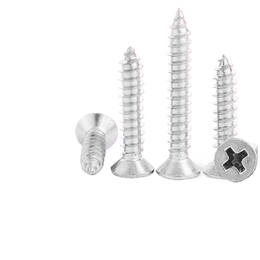 M2M3M4M6M8 201 stainless steel flat head self-tapping screw cross countersunk head self-tapping screw tip tail self-tapping nail for Wood & Furniture