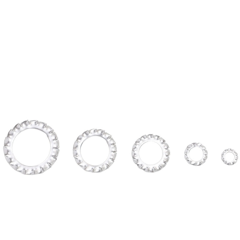 M3/M4/M5/M6 304 Stainless Steel External Tooth Washer Sawtooth Flat Gasket External Sawtooth Washer Anti-Slip and Anti-Retreat Gasket  for Industrial & Furniture Assembly