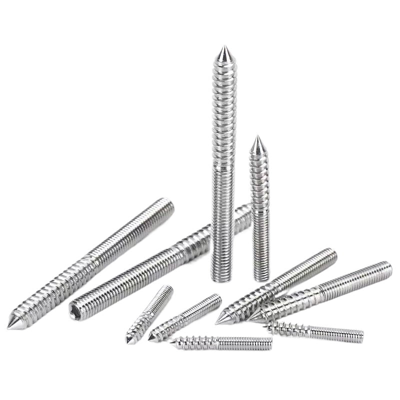 M4 M5 304 Stainless Steel Hexagonal Pointed Tail Double-Head Thread Self-Tapping Screws Furniture Bolts