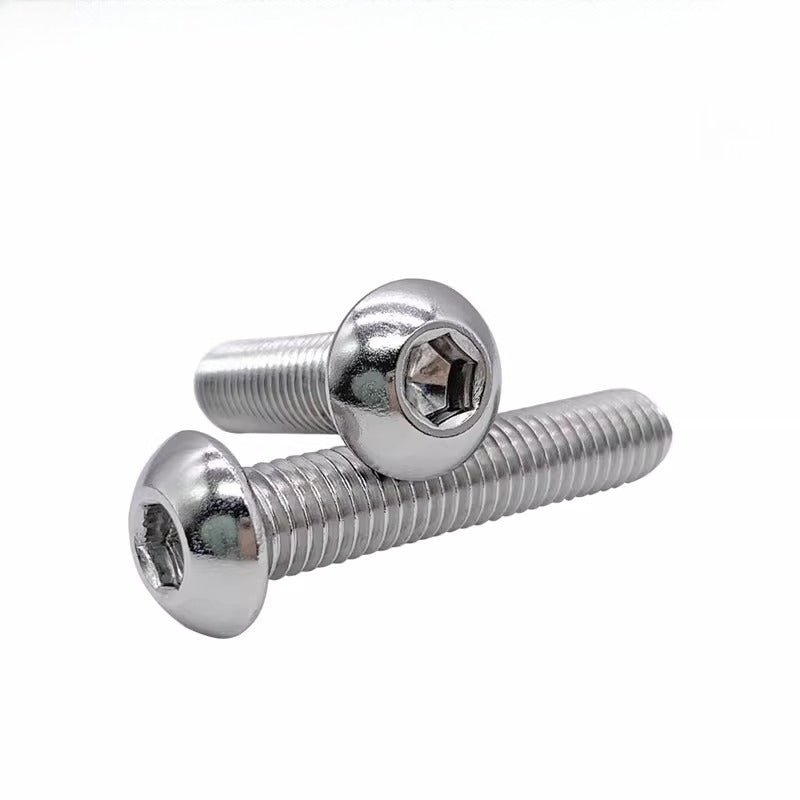 UNC/UNF Screw 304/316 Stainless Steel Imperial Round Head Mushroom Head Hex Socket Coarse/Fine Thread Screw