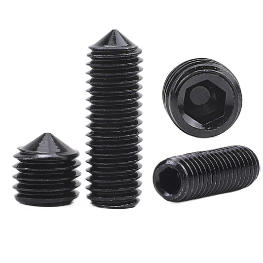 M3/M4/M5/M6/M8 304 stainless steel Black-plated zinc inner hexagonal tip rice screw black setting machine rice for Equipment Fixing & Assembly