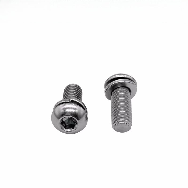 ISO7380 2-in-1 Screw  M4-M8 Stainless Steel Pan Head Hex Socket Spring Washer Combo Bolt