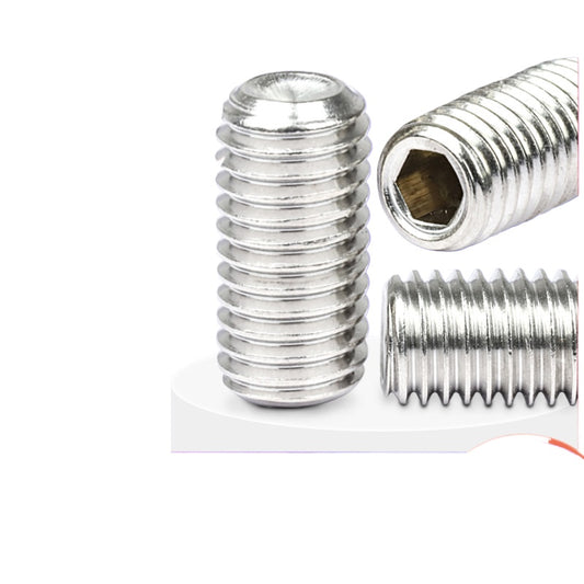 M6/M8/M10/M12 201 stainless steel hexagonal machine rice screw concave end headless set screw stop top wire for Equipment Fastening