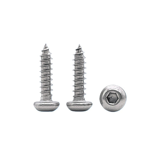 M3-M6 304 Stainless Steel Pan Head Self-Tapping Screw  Hex Socket Mushroom Head Wood Screw